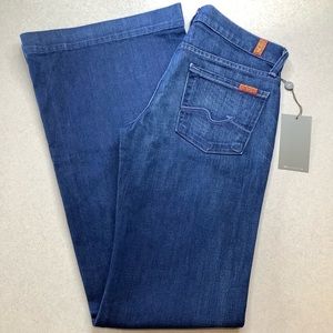 7 For All Mankind Dark Blue Wide Leg Jeans